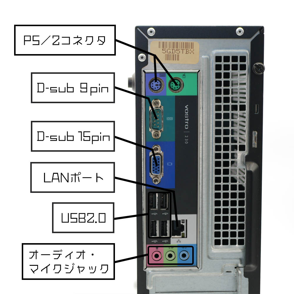 DELL Vostro230の背面端子