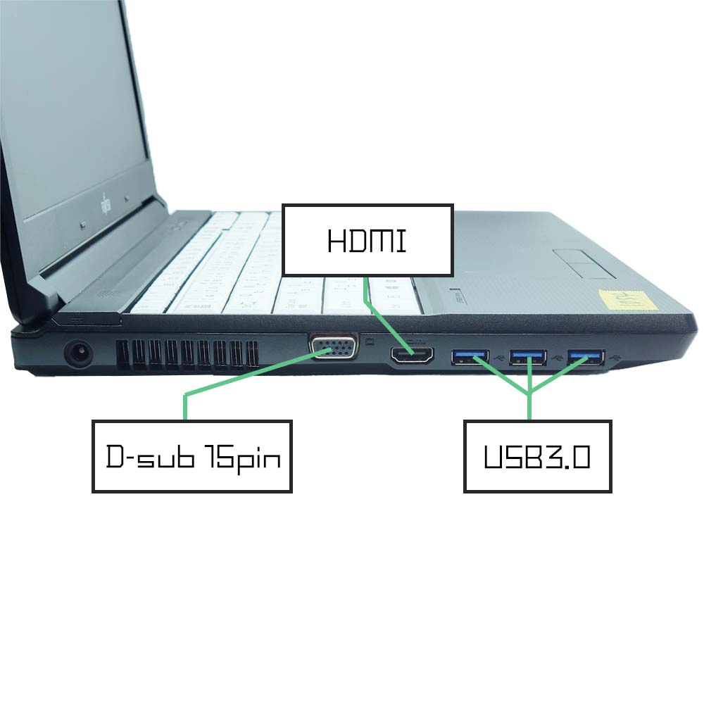富士通 LIFEBOOK A576/Pの左側面端子