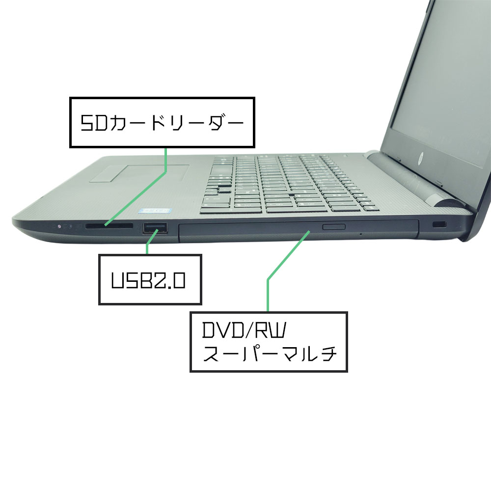 HP 250 G6 Notebook PCの左面端子