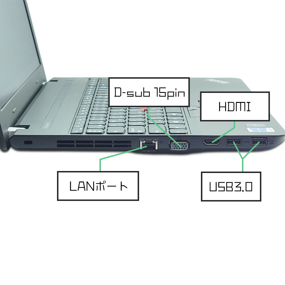 Lenovo ThinkPad E550の左側面端子