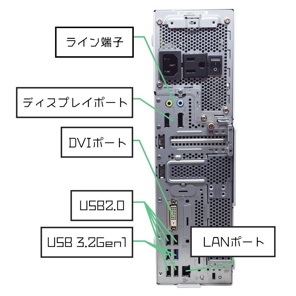 富士通 ESPRIMO D7011/Hの背面端子