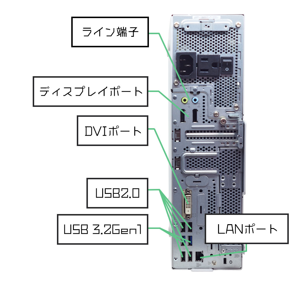 富士通 ESPRIMO D7011/Hの背面端子