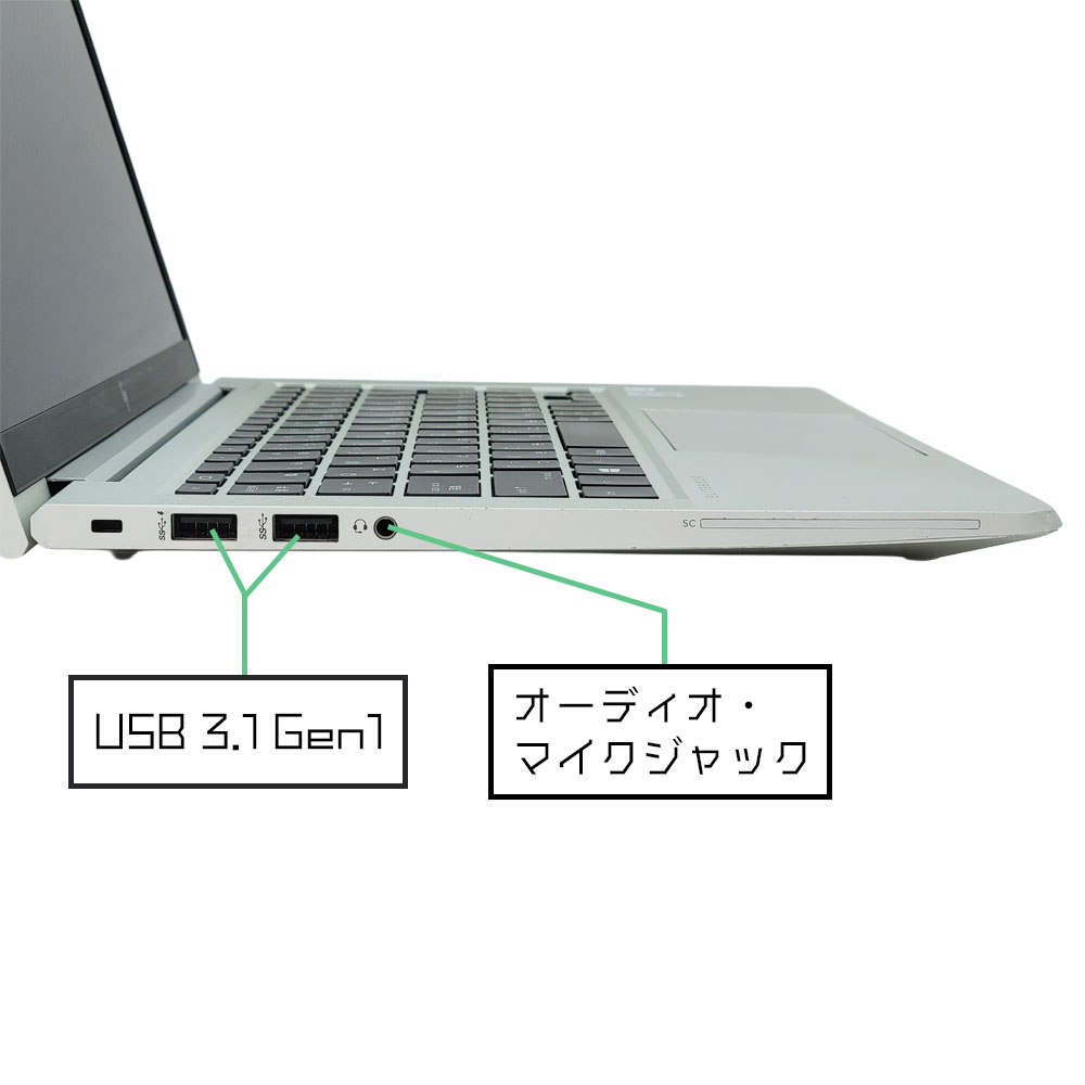 EP ELITEBOOK 830 G7の左側面端子