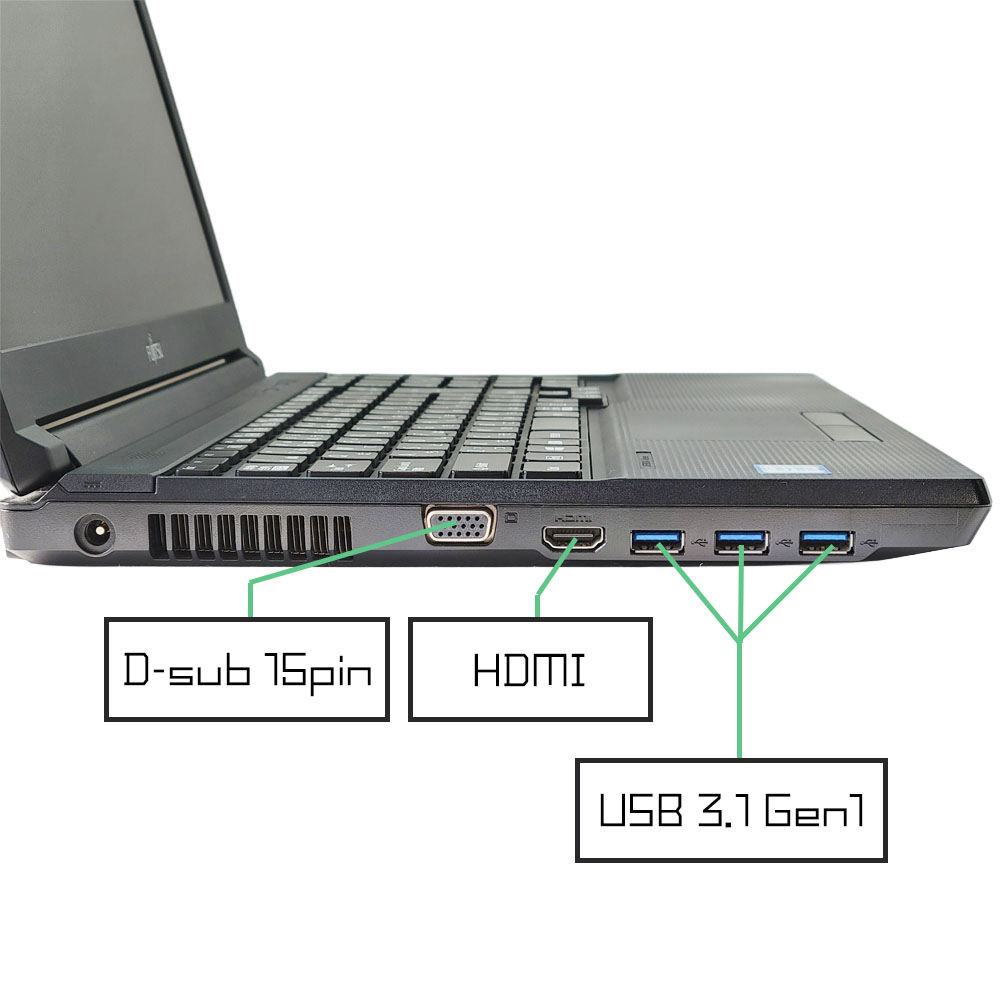 富士通 LIFEBOOK A579/Aの左側面端子