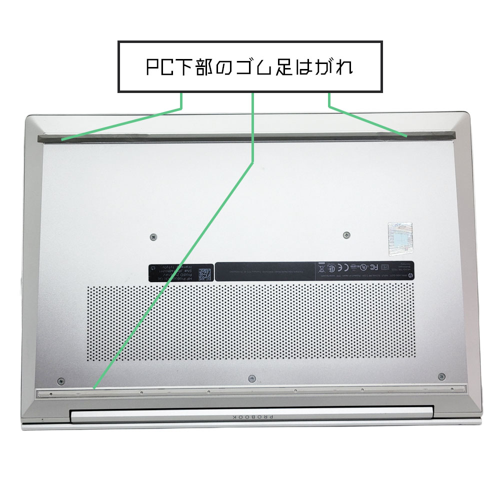 HP ProBook 430 G8の下部ゴム足