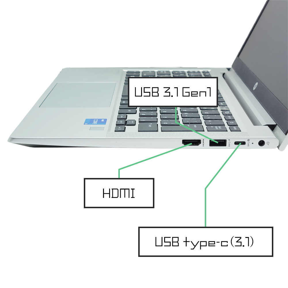 HP ProBook 430 G8の右側端子