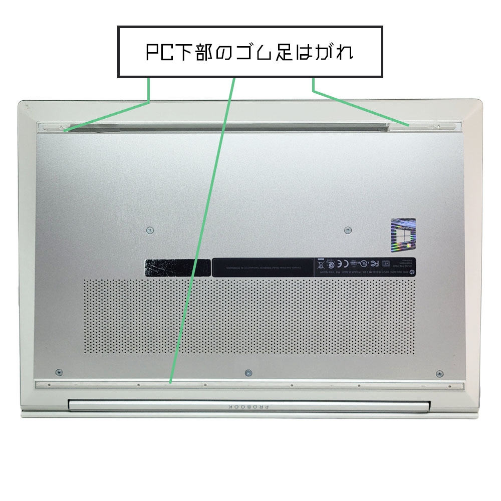 HP ProBook 430 G8の下部ゴム足