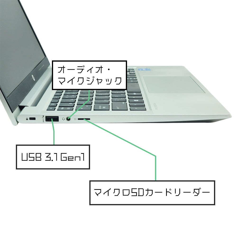 HP ProBook 430 G8の左側面端子