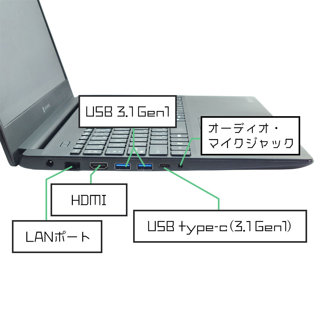 dynabook p55/fsの左側面端子
